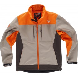 Chaqueta Workshell combinada tricolor.