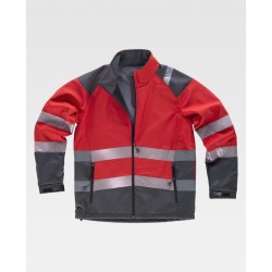 Chaqueta Workshell combinada con cintas reflectantes