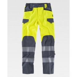 Pantalón combinado con alta visibilidad y cintas reflectantes segmentadas